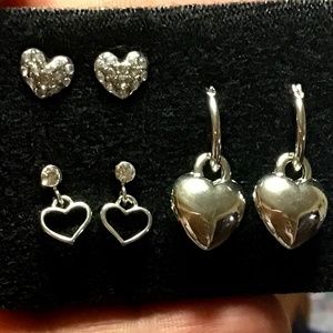 Avon Heart Shaped Earrings Set of 3